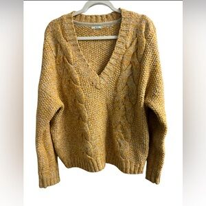 KIMCHI BLUE OVERSIZED KNIT SWEETER YELLOW GINGER M/L WOMEN PULLOVER